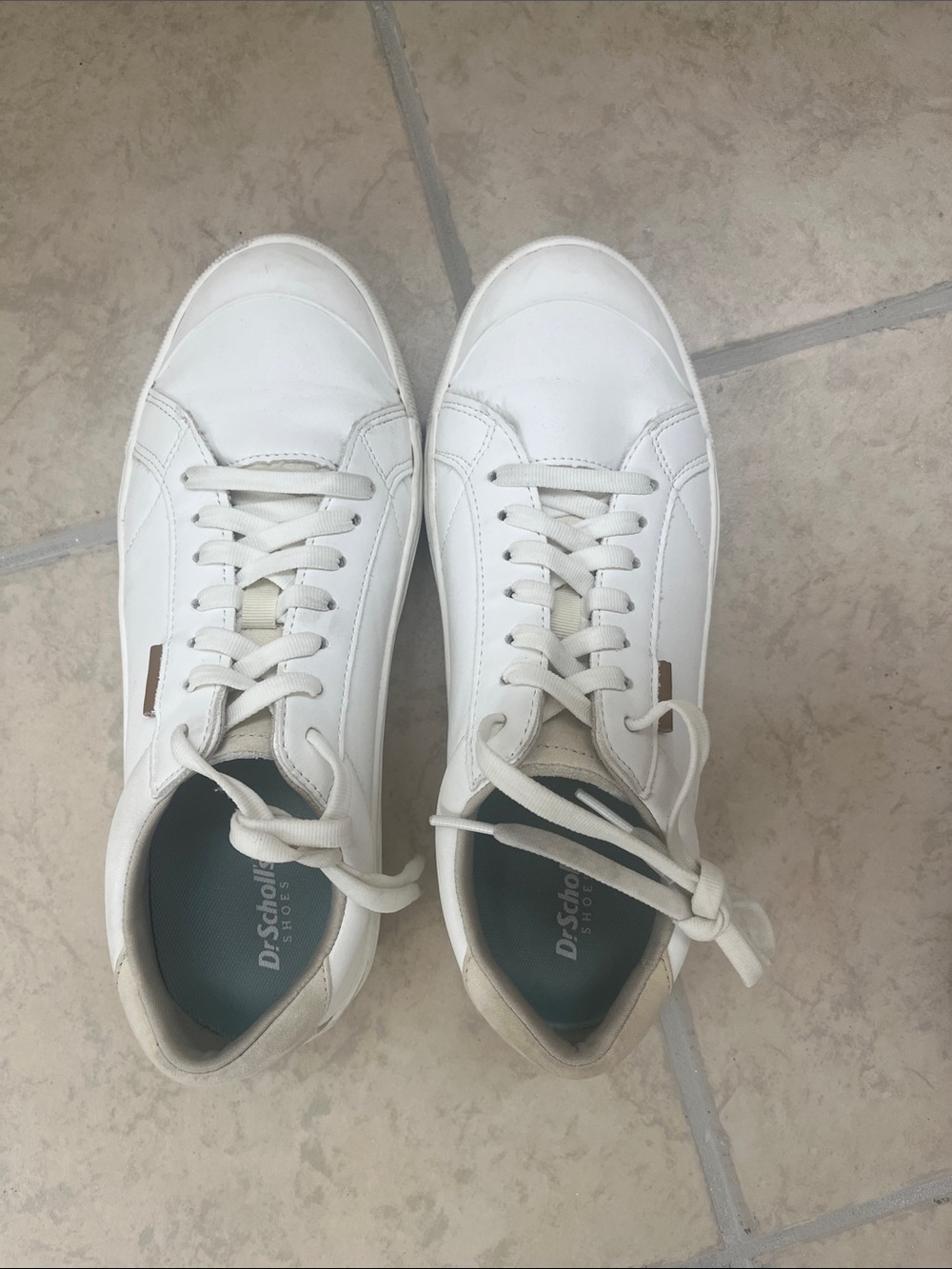 Dr. Scholl's Women’s White Leather Low-Top Sneakers